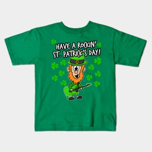 Have A Rockin' St. Patrick's Day Leprechaun Guitar Kids T-Shirt